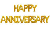 Happy Anniversary Gold Foil Letters Balloons For Anniversary Celebrations