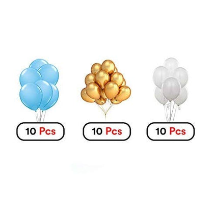 Blue Birthday Party Decoration Combo Boys- Blue Banner, Balloons & Curtain