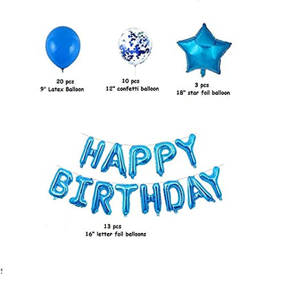 Blue Birthday Party Decorations Set for Birthday
