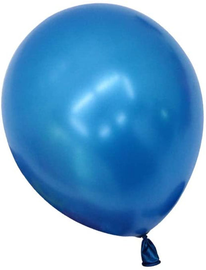 Metallic Blue And Black Latex Balloon For Birthday Parties