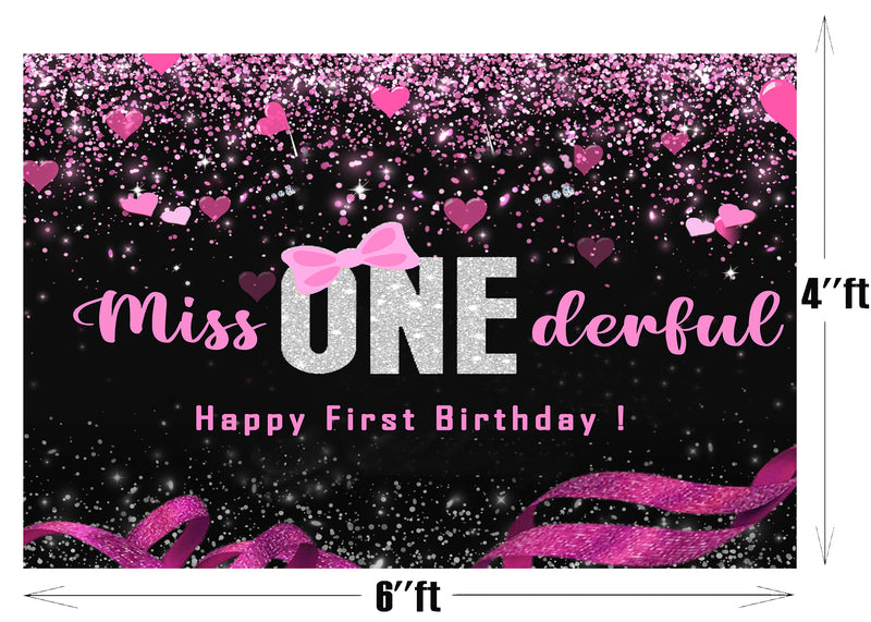 One is Fun First Birthday Party Backdrop For Girls