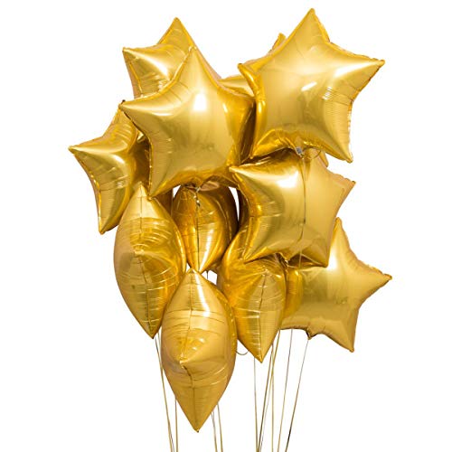 Golden Star Shaped Foil Mylar Helium Balloon Suitable For Any Celebrations.