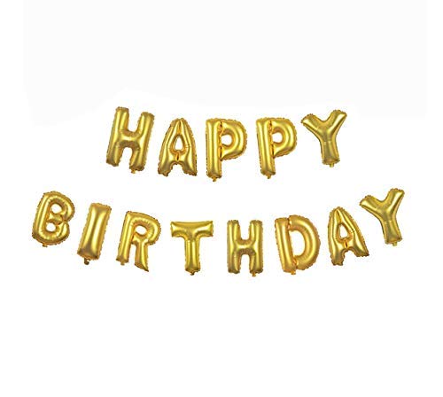 Happy Birthday Balloons Set -(Gold)