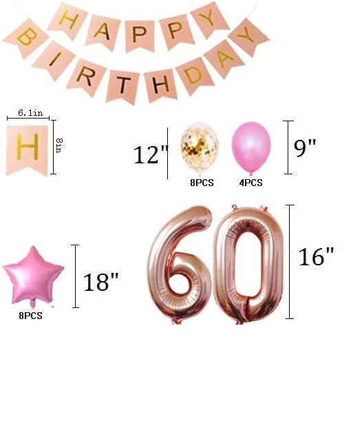 60th Birthday Decorations Party Supplies