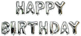 Silver Happy Birthday Foil Mylar 16 Inch Large Aluminum Balloon Banner For Kids And Adults Party Decorations