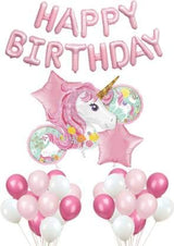 Magical Unicorn Birthday Party Kit Balloon Happy Birthday ,Foil And Latex Balloons