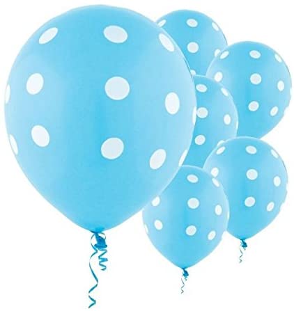 Blue Polka Dot Party Balloons-Birthday Parties, Baby Welcome, Baby Shower Decorations.