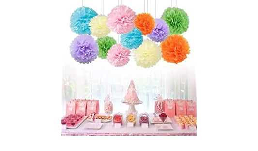 Mutlicolor Pom Pom Flower Decoration