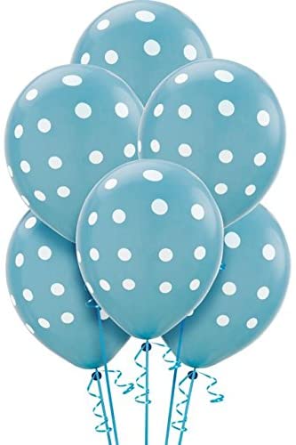 Blue Polka Dot Party Balloons-Birthday Parties, Baby Welcome, Baby Shower Decorations.