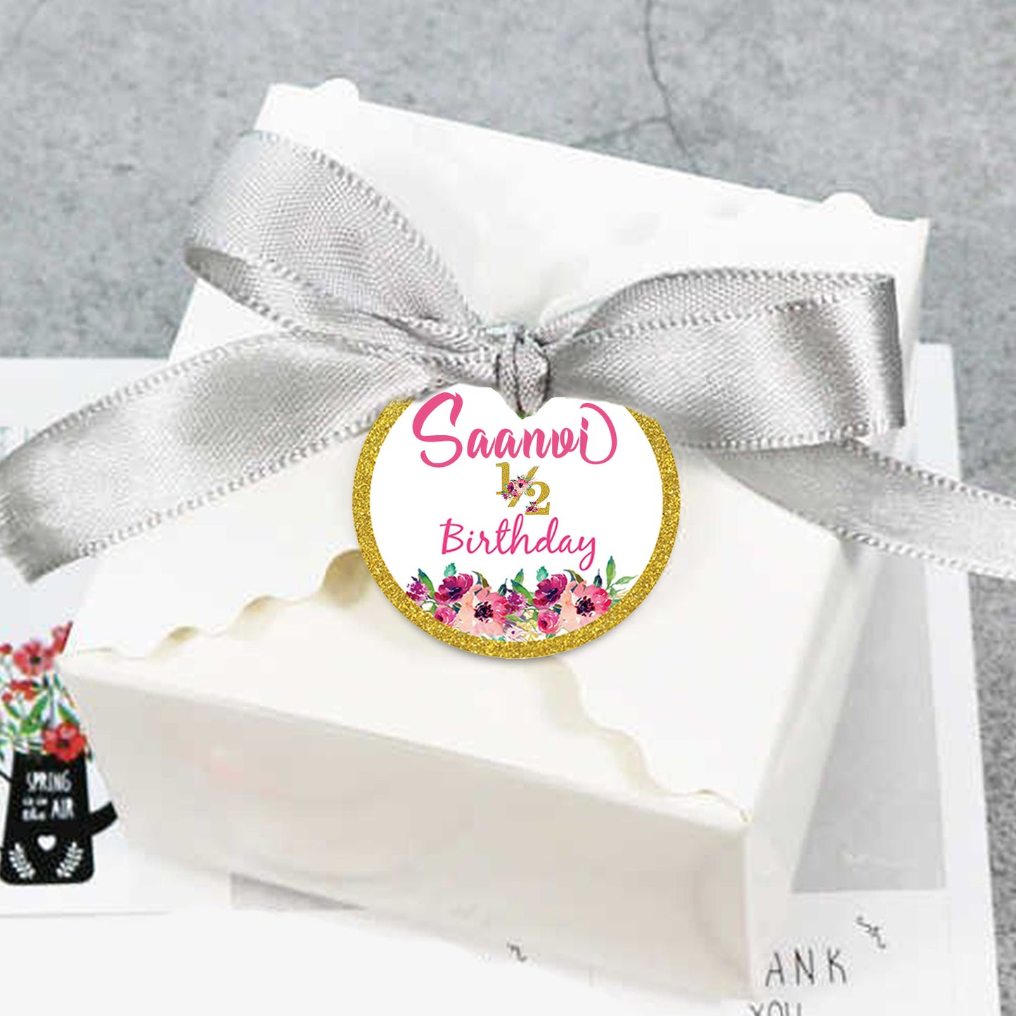 Half Birthday Party Thank You Gift Tags