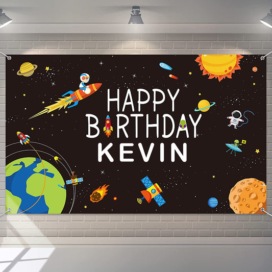 Space Theme Birthday Party Backdrop