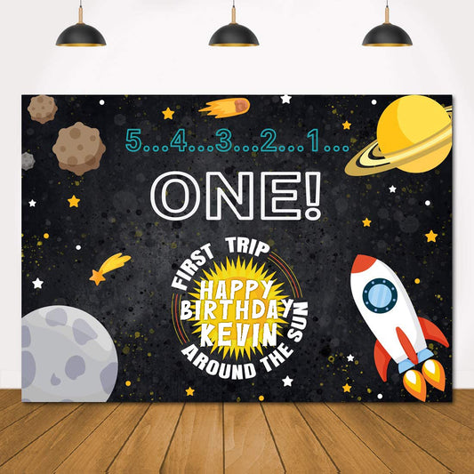 Space Theme Birthday Party Backdrop