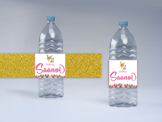 Half Birthday Party  Water Bottle Labels