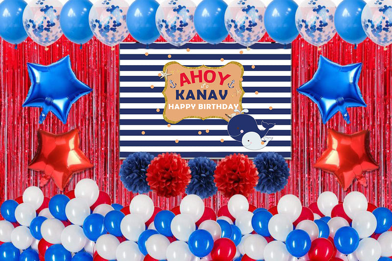 Nautical Ahoy Theme Birthday Complete Party Set