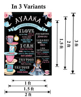Alice Wonderland Theme Customized Chalkboard/Milestone Board for Kids Birthday Party
