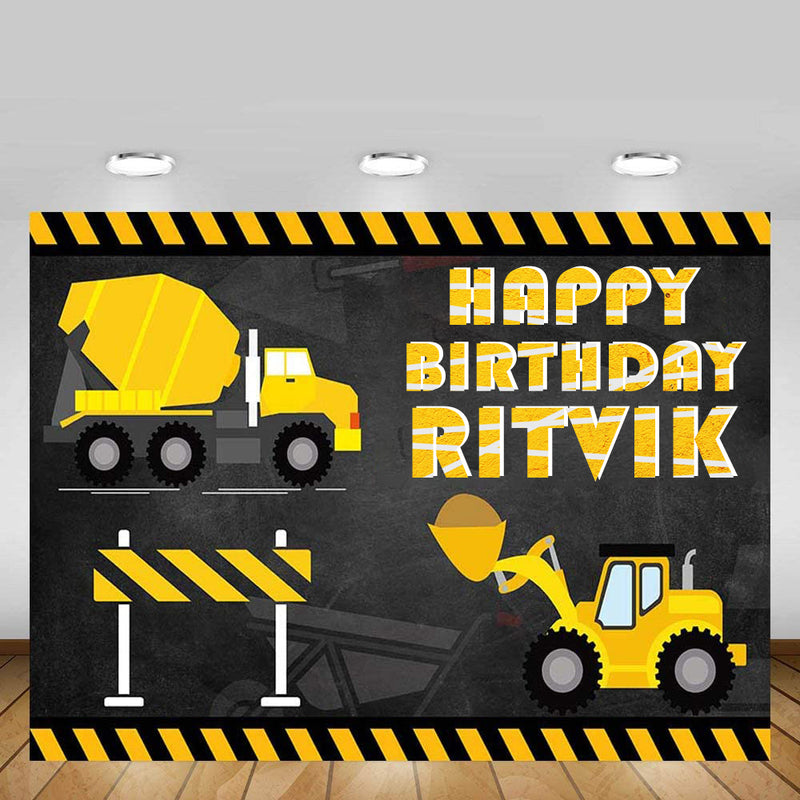 Construction Birthday Party Backdrop