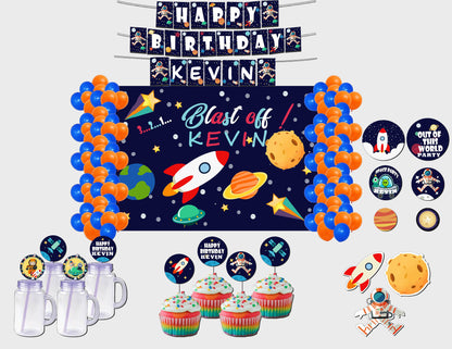 Space Theme Birthday Party Decoration Kit