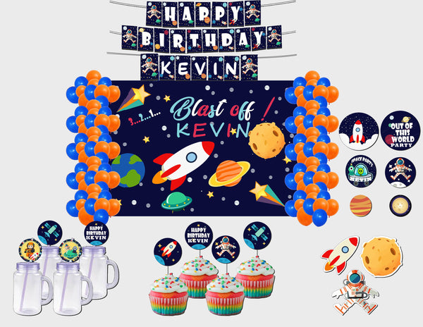 Space Theme Birthday Party Decoration Kit