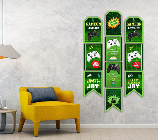Gaming Theme Birthday Paper Door Banner for Wall Decoration