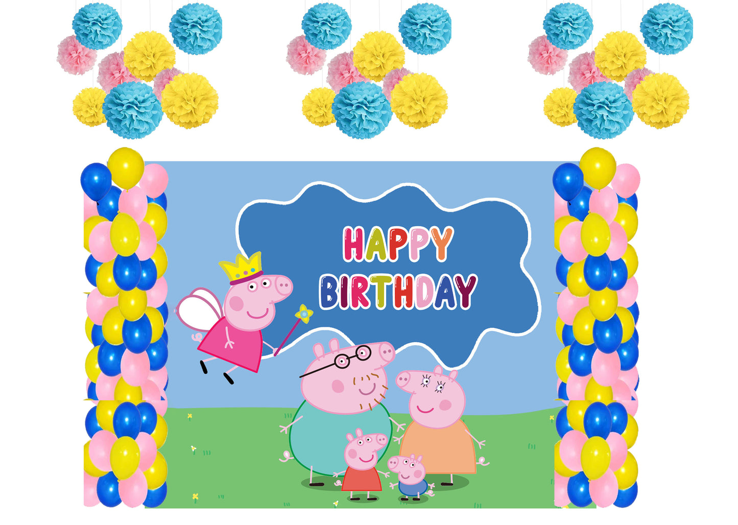 Peppa Pig Theme Birthday Party Complete Decoration Kit