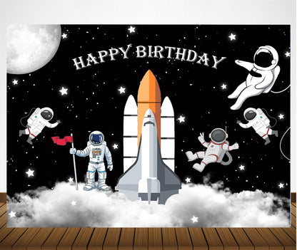 Space Theme Birthday Party Backdrop