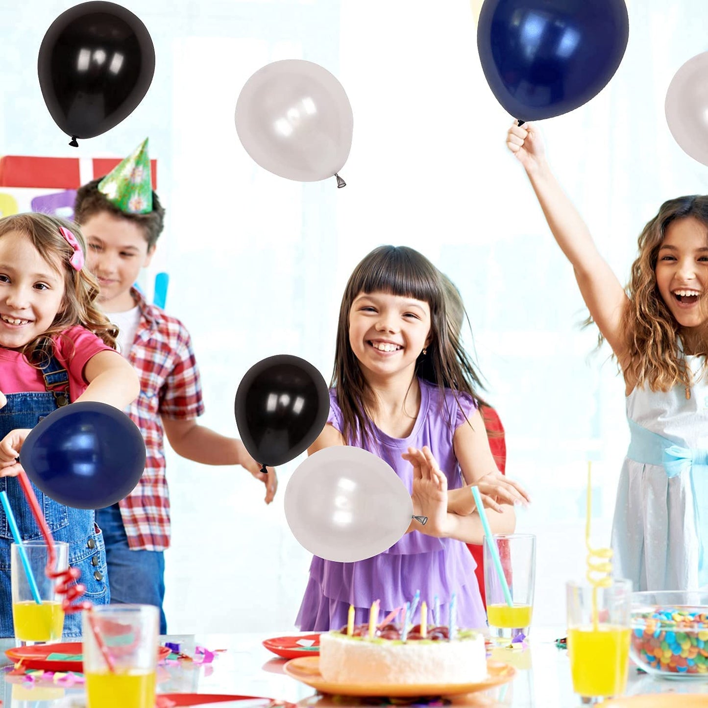 20th Birthday Decoration Balloon, 16 Inch Number Balloons, Banner Navy Blue White Black Latex Balloons Star Foil Balloons for Boys Girls Birthday Party Supplies (20th Birthday)