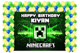 Minecraft Theme Birthday Party Decoration kit with Backdrop & Balloons