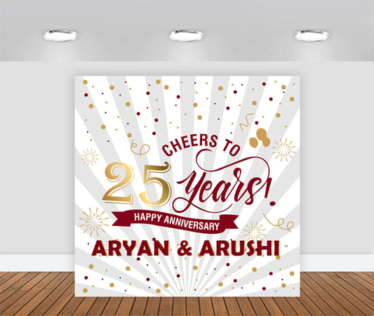 25th Anniversary Party Backdrop For Decorations