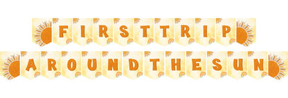 First Trip Around the Sun Theme Birthday Party Banner for Decoration