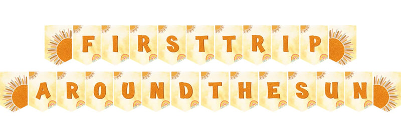 First Trip Around the Sun Theme Birthday Party Banner for Decoration