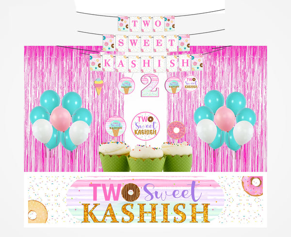 Two Sweet Theme Birthday Party Decoration Kit 