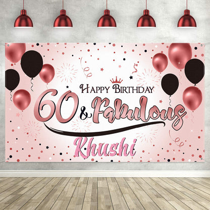 60th Birthday Party Backdrop 