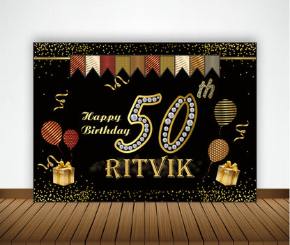 50th Birthday Party Backdrop 