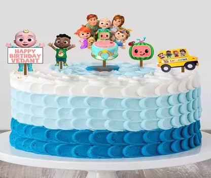 Cocomelon Theme Birthday Party Cake Topper