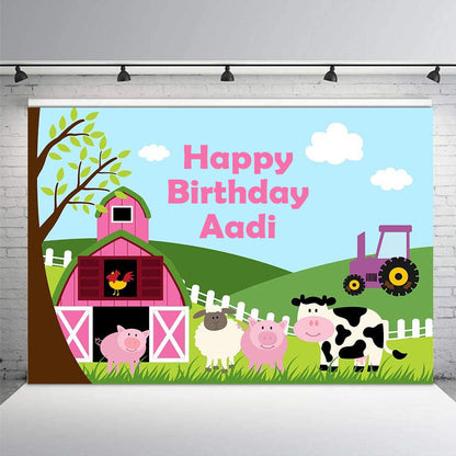 Farm Animals Theme Birthday Party Backdrop