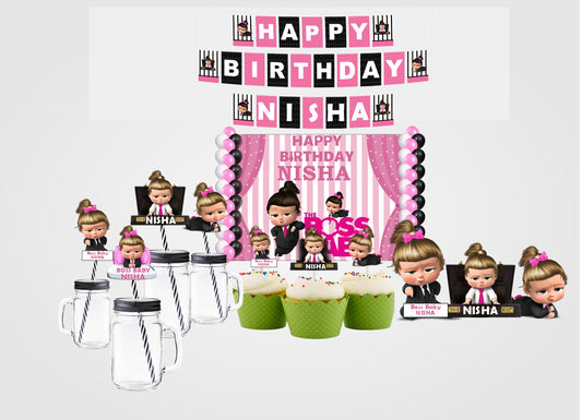Boss Baby Girl Theme Birthday Party Decoration Kit 