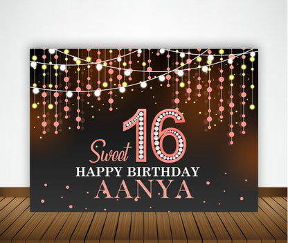 16th Birthday Party Backdrop 