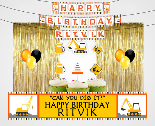 Construction Birthday Party Decoration Kit