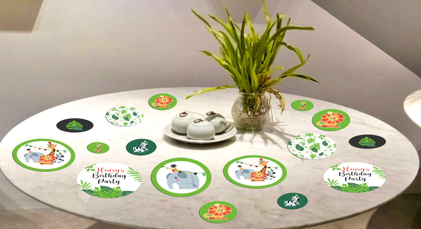 Jungle Theme Birthday Party Table Confetti