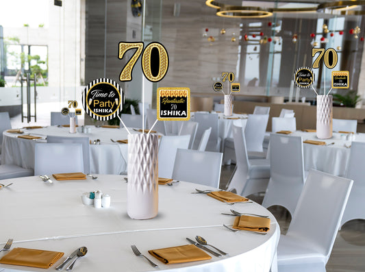 70th Birthday Party Table Toppers for Decoration 