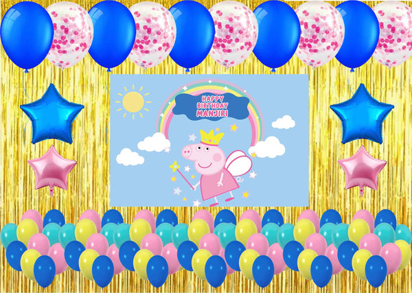 Peppa Pig Theme Birthday Party Decorations Complete Set