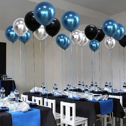 Navy Blue Black and Silver Party Decorations for Silver Happy Birthday Banner Love and Star Foil Balloon Dark Blue for Little King Baby Shower Decorations