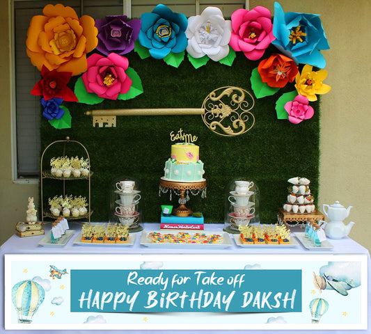 Airplane Theme  Birthday Party Long Banner for Decoration