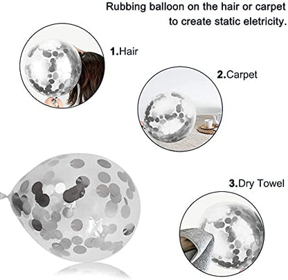Birthday Decorations Happy Party Balloons Banner Supplies for Boys Girls Men Women Kids Navy Blue and Silver Confetti Latex Sets
