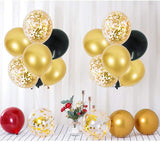 2 Set Table Centerpiece Balloons Stand Kit Include 16 Black Gold Latex Confetti Balloons for Birthday, Baby Shower, Wedding, Graduation, Anniversary Table Party Decorations. (Balloons)