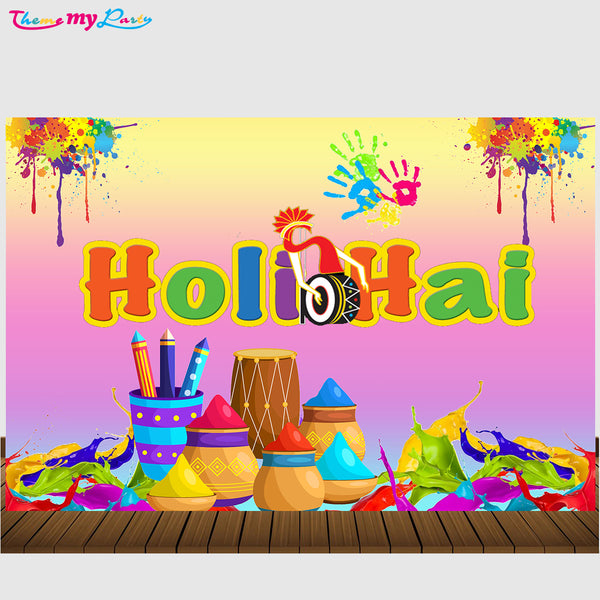 Holi Party Backdrop for Decoration
