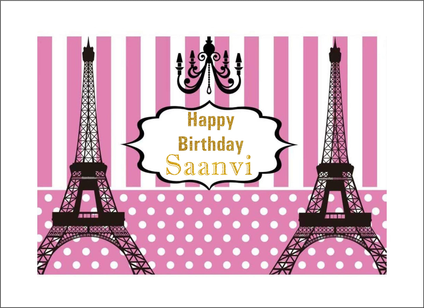 Oh La La Paris Theme Birthday Party Backdrop 
