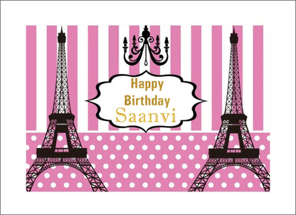 Oh La La Paris Theme Birthday Party Backdrop 