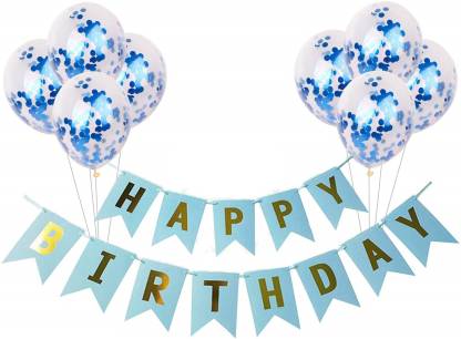 Boys Birthday Decoration Combo with Confetti Balloons