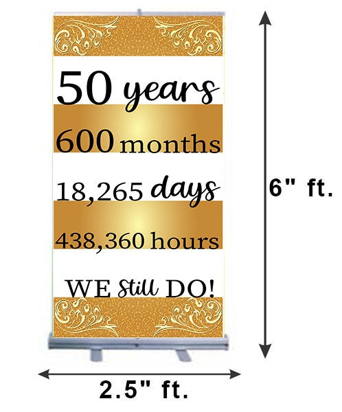 50th Anniversary Customized Welcome Banner Roll up Standee (with stand)